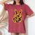 Groovy Peace Sign Retro Daisy 70S Hippie Vintage Women's Oversized Comfort T-shirt Crimson