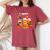 Happy Hallothanksmas Halloween Coffee Latte Thanksgiving Women's Oversized Comfort T-Shirt Crimson