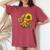 Hippie Daisy Peace Sign Retro Flower Sunflower Lovers Women's Oversized Comfort T-shirt Crimson
