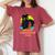 Melanin Summertime Fine Afro Love Women Women's Oversized Graphic Print Comfort T-shirt Crimson