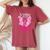 In October We Wear Pink Butterfly Breast Cancer Awareness Women's Oversized Comfort T-Shirt Crimson