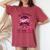 In October We Wear Pink Messy Bun Breast Cancer Awareness Women's Oversized Comfort T-Shirt Crimson