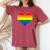 Pride Heart Novelty Pride Rainbow Heart Women's Oversized Comfort T-Shirt Crimson