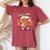 Retro Pumpkin Pie Piece Out Peace Thanksgiving Fall Women's Oversized Comfort T-Shirt Crimson