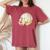 Watercolor Volleyball Boho Floral Volleyball Mom Women's Oversized Comfort T-shirt Crimson