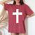 White Cross Jesus Christ Christianity God Christian Gospel Women's Oversized Comfort T-Shirt Crimson