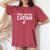 Wife Dibs On The Captain Captain Wife Retro Women's Oversized Comfort T-Shirt Crimson