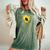 The Best Cat Mom Ever Sunflower Sunshine Kitty For Cat Lover Women's Oversized Comfort T-shirt Moss