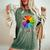 Equality Daisy Flower Rainbow Lgbtq Kindness Human Rights Women's Oversized Comfort T-shirt Moss