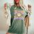 Be Kind Bruh Cute Hippie Retro Groovy Flowers 70S Kindness Women's Oversized Comfort T-shirt Moss