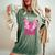 In October We Wear Pink Butterfly Breast Cancer Awareness Women's Oversized Comfort T-Shirt Moss