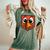 Silly Turkey Face Pocket Thanksgiving Day Fall Autumn Women's Oversized Comfort T-Shirt Moss