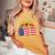 American Flag Sunflower 4Th Of July Independence Usa Day Women's Oversized Comfort T-shirt Mustard