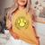 Childhood Cancer Awareness Smile Face Groovy Women's Oversized Comfort T-Shirt Mustard