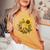 Hippie Daisy Peace Sign Retro Flower Sunflower Lovers Women's Oversized Comfort T-shirt Mustard