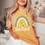 Be Kind Rainbow World Down Syndrome Awareness Day Women's Oversized Comfort T-shirt Mustard