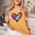 Neon Rainbow Heart Love Pride Lgbqt Rally Women's Oversized Comfort T-Shirt Mustard