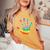 Peace Sign Love Handprint 60S 70S Tie Dye Hippie Costume Women's Oversized Comfort T-shirt Mustard