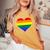 Pride Heart Novelty Pride Rainbow Heart Women's Oversized Comfort T-Shirt Mustard