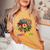 Retro Groovy Flower Lovers Daisy Peace Sign Hippie Soul Women's Oversized Comfort T-shirt Mustard