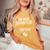 Thanksgiving Pregnancy Announcement Fall Baby Reveal Women's Oversized Comfort T-Shirt Mustard