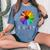 Equality Daisy Flower Rainbow Lgbtq Kindness Human Rights Women's Oversized Comfort T-shirt Blue Jean