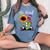 Be Kind Tie Dye Gnome With Sunflower For Lovers Women's Oversized Comfort T-shirt Blue Jean