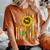 Beagle Mom Sunflower American Flag Dog Lover Women's Oversized Comfort T-shirt Yam