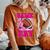 Football Game Day Pink Ribbon Breast Cancer Awareness Mom Women's Oversized Comfort T-Shirt Yam