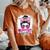 Messy Bun Glasses Pink Support Squad Breast Cancer Awareness Women's Oversized Comfort T-Shirt Yam