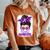 Overdose Awareness Messy Bun Purple Ribbon Women's Oversized Comfort T-Shirt Yam