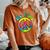Psychedelic Tie Dye Hippie Be Kind Peace Sign Women's Oversized Comfort T-shirt Yam