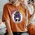 Purple & Gold Vibes Only Bleached Messy Bun High School Women's Oversized Comfort T-Shirt Yam