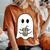 Retro Cute Little Ghost Ice Coffee Boo Happy Halloween Women's Oversized Comfort T-Shirt Yam