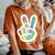 Retro Tie Dye Peace Sign Be Kind Peace Love Kindness Women's Oversized Comfort T-shirt Yam