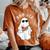 Spooky Season Cute Ghost Halloween Boo Jee Wine Leopard Women's Oversized Comfort T-Shirt Yam