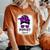 Support Pancreatic Cancer Awareness Messy Bun Ribbon Purple Women's Oversized Comfort T-Shirt Yam