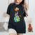 Astronaut Planets Outer Space Man Solar System Women's Oversized Comfort T-Shirt Black