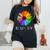 Equality Daisy Flower Rainbow Lgbtq Kindness Human Rights Women's Oversized Comfort T-shirt Black
