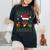 Dog Lovers Rottweiler Santa Hat Ugly Christmas Sweater Women's Oversized Comfort T-Shirt Black