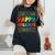 Gay Christmas Lgbt Happy Holigays Ugly Rainbow Party Women's Oversized Comfort T-Shirt Black