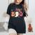 Groovy Hey Boo Cute Ghost Halloween Spooky Season Women's Oversized Comfort T-Shirt Black