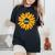 Matching Big Little Greek Reveal Sorority Family Sunflower Women's Oversized Comfort T-shirt Black