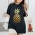 Pineapple Gold Cute Beach T For Kid Vacation Women's Oversized Comfort T-Shirt Black
