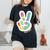 Retro Tie Dye Peace Sign Be Kind Peace Love Kindness Women's Oversized Comfort T-shirt Black