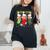 Three Goose In Socks Ugly Christmas Sweater Party Women's Oversized Comfort T-Shirt Black