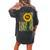 Beagle Mom Sunflower American Flag Dog Lover Women's Oversized Comfort T-Shirt Back Print Pepper