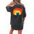 Gay Pride Cat Lgbt Cats Pile Cute Anime Rainbow Women's Oversized Comfort T-shirt Back Print Pepper