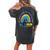In October We Wear Blue And Yellow Down Syndrome Awareness Women's Oversized Comfort T-Shirt Back Print Pepper