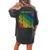Rainbow Grid Of Prime Numbers School Teacher Women's Oversized Comfort T-shirt Back Print Pepper